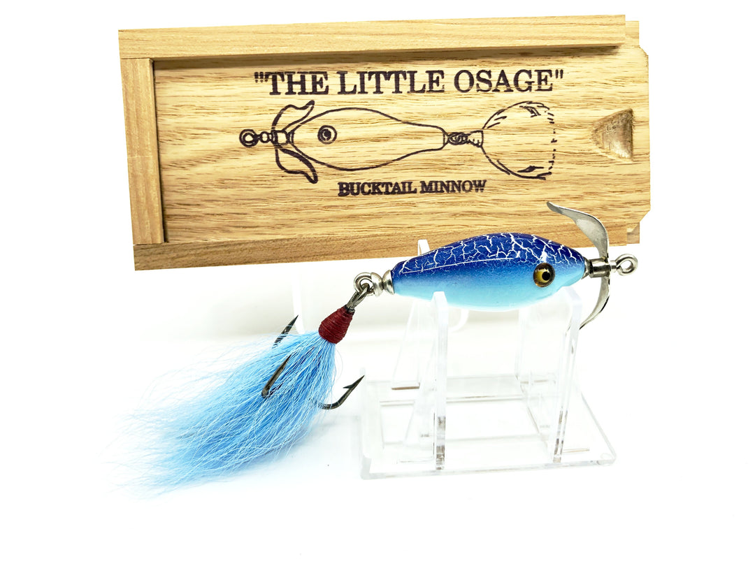 Little Sac Bait Company Little Osage Minnow Blue Crackleback Color Wooden Box