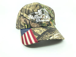 My Bait Shop Outdoor Cap / Hat American Flag Camo Mossy Oak