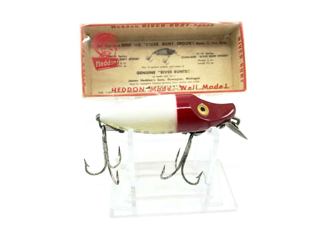 Heddon River Runt Spook Sinker 9110-RH Red Head White Color with Box