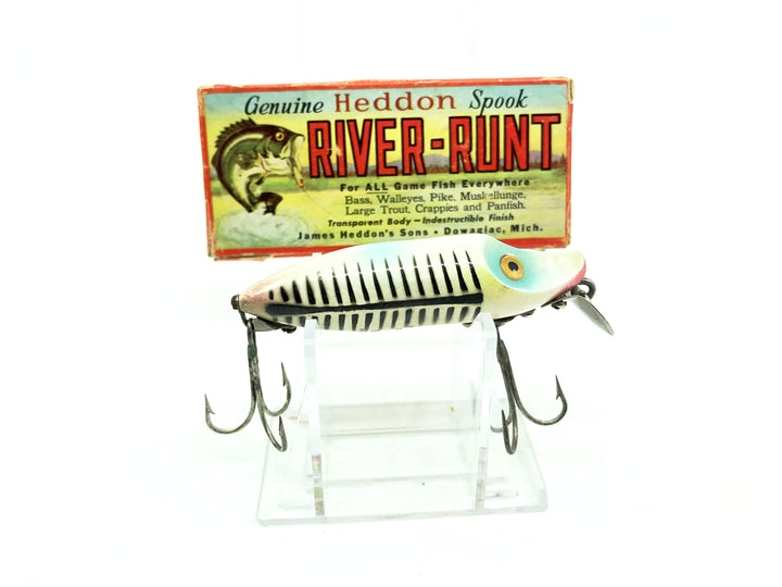 Heddon River Runt Spook Floater 9400-XBP Pearl and Black Shore Minnow Color with Box