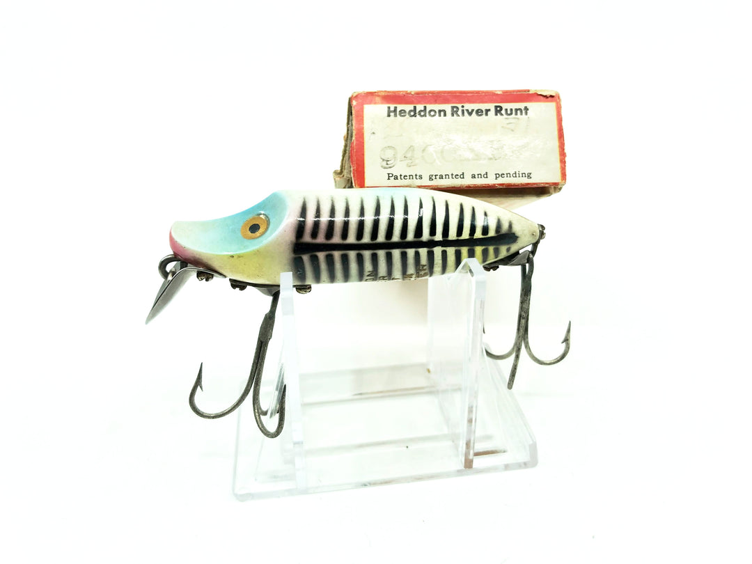 Heddon River Runt Spook Floater 9400-XBP Pearl and Black Shore Minnow Color with Box