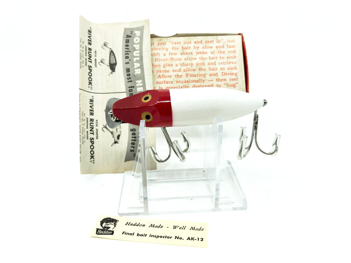 Heddon River Runt Spook Floater 9400-RH Red Head Color with Box - Nice Shape - Papers