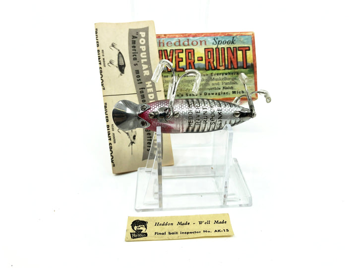 Heddon River Runt Spook Sinker 9110-XRS Silver Shore Color with Box - Nice Shape - Papers