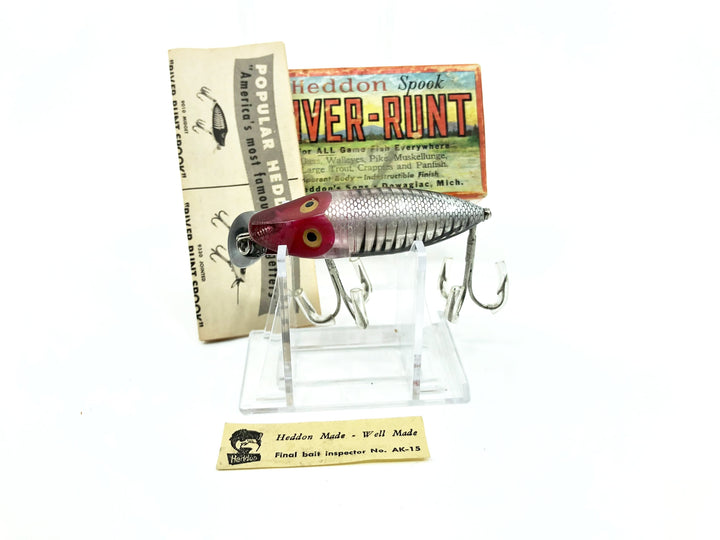 Heddon River Runt Spook Sinker 9110-XRS Silver Shore Color with Box - Nice Shape - Papers