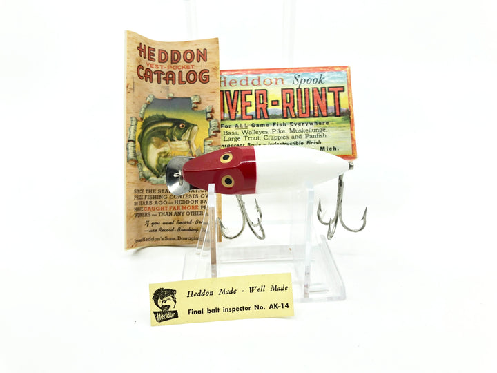 Heddon River Runt Spook Sinker 9110-RH Red Head Color with Box - Nice Shape - Catalog