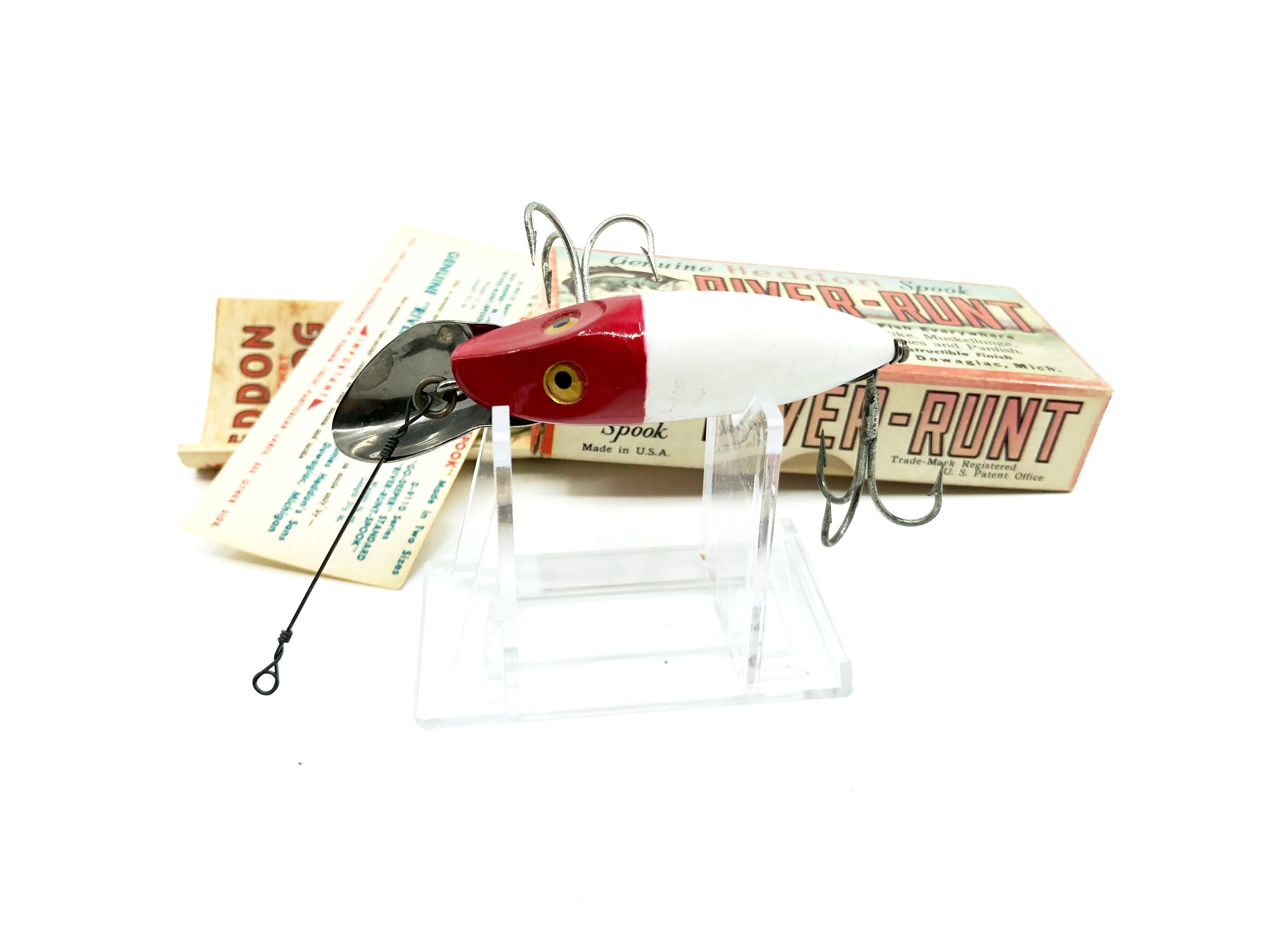 Leurres De Pêche Vintage Heddon Go Deeper River Runt - Avec Boîte Et Catalogue D'origine - Très Bon état
