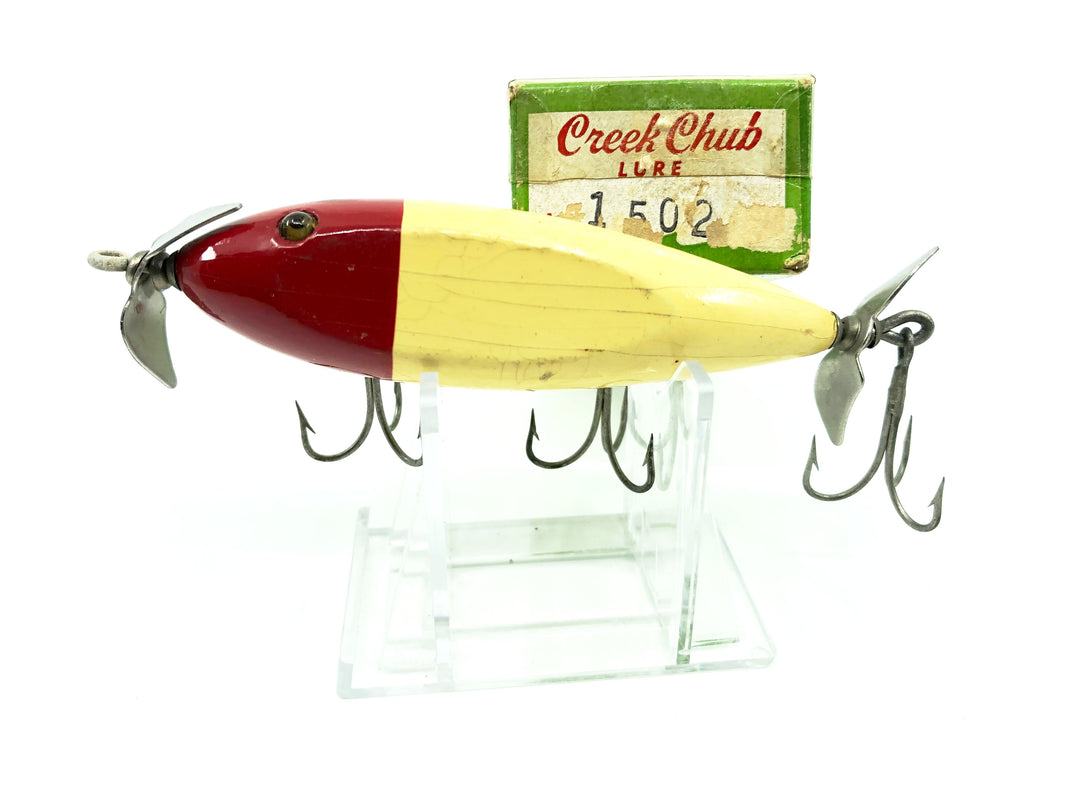 Creek Chub Injured Minnow 1500 Red White 1502 Color with Plastic Top Box