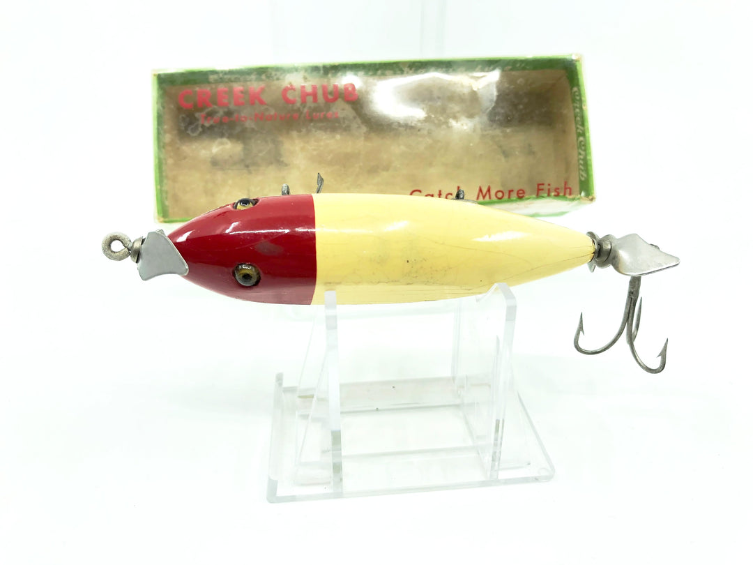 Creek Chub Injured Minnow 1500 Red White 1502 Color with Plastic Top Box