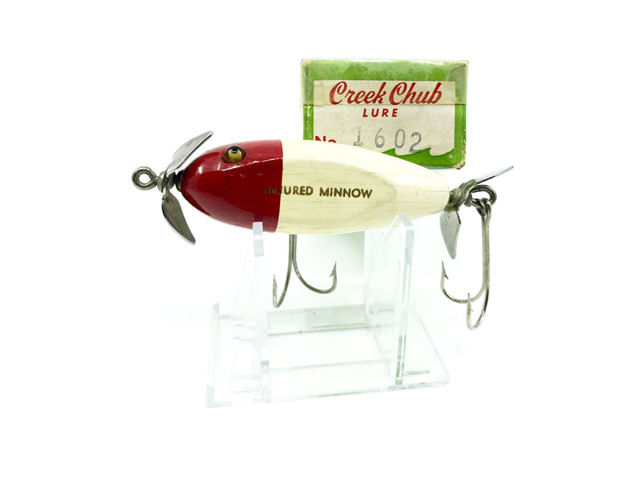 Creek Chub Baby Injured Minnow 1600 Red White 1602 Color with Plastic Top Box