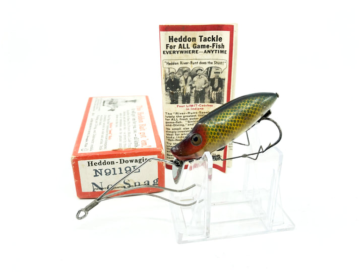 Heddon River Runt No-Snag N9119L Perch Color with Brush Box / Catalog