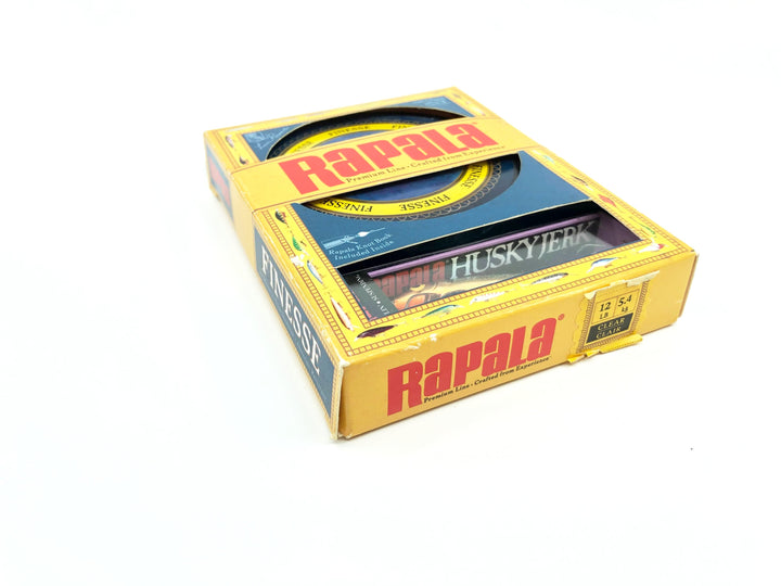 Rapala Finesse Line 12 LB. Clear and Husky Jerk HJ08-SB Silver Blue Lure Combo Pack