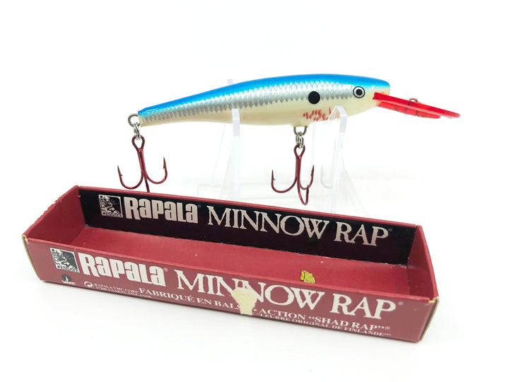 Rapala Minnow Rap MR with Box Red Lip, Blue White Color