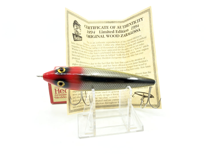Heddon Centennial Edition Wood Zaragossa New in Box NO. X6500W-JRH - Frog Scale Red Head Numbered!