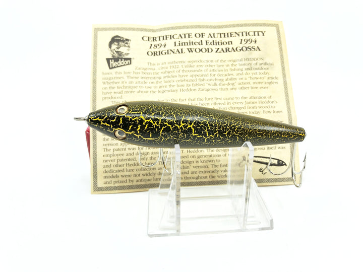 Heddon Centennial Edition Wood Zaragossa New in Box NO. X6500W-GNCB - Green Crackleback Numbered!