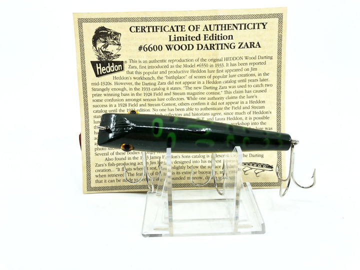 Heddon Centennial Edition Wood Darting Zara New in Box NO. X6600W-BF - Bullfrog Numbered!