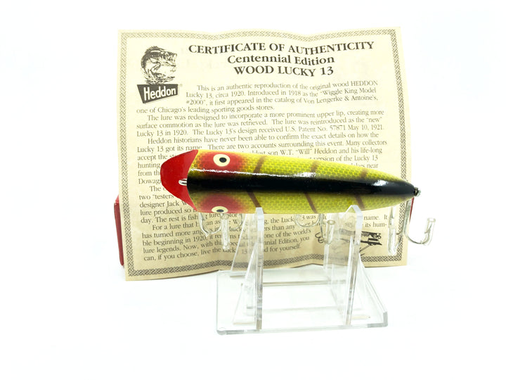 Heddon Centennial Edition Wood Lucky 13 New in Box NO. X2500W-L-Perch