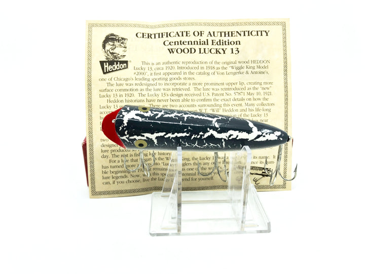 Heddon Centennial Edition Wood Lucky 13 New in Box NO. X2500W-GCB-Gray Crackleback