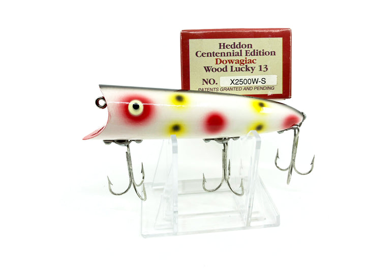 Heddon Centennial Edition Wood Lucky 13 New in Box NO. X2500W-S-Strawberry-Spotted-Numbered!