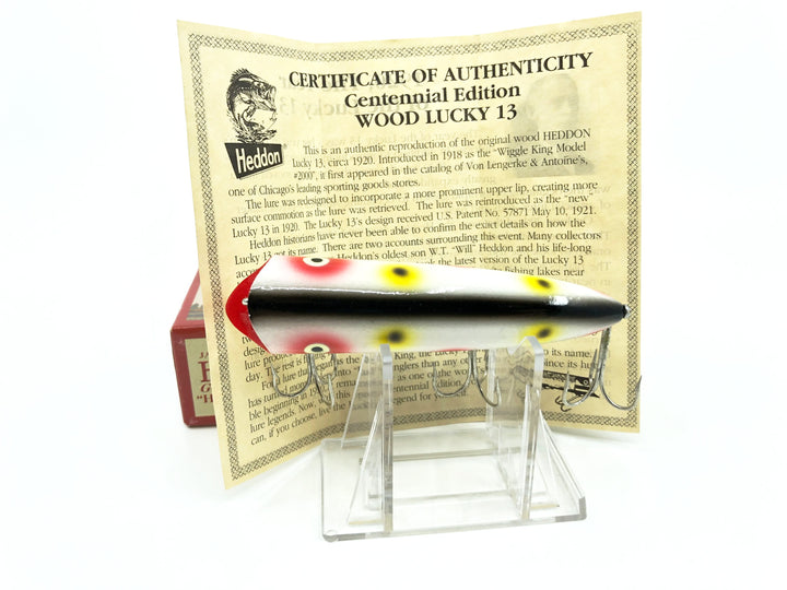Heddon Centennial Edition Wood Lucky 13 New in Box NO. X2500W-S-Strawberry-Spotted-Numbered!