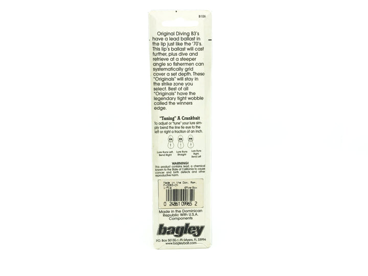Bagley Balsa Diving B3 ODB3-CN Crayfish on Natural Balsa Color-Tough-On Card