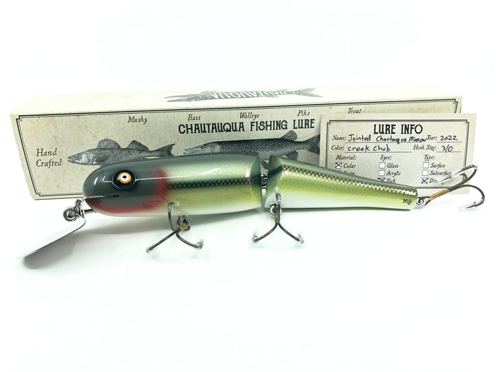Jointed Chautauqua 8" Minnow Musky Creek Chub Color