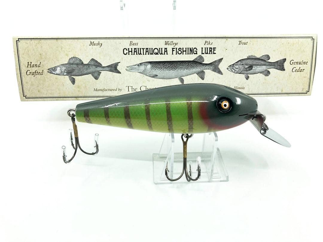 Chautauqua Wooden Magnum Wiggler Classic Perch Color Custom Lure