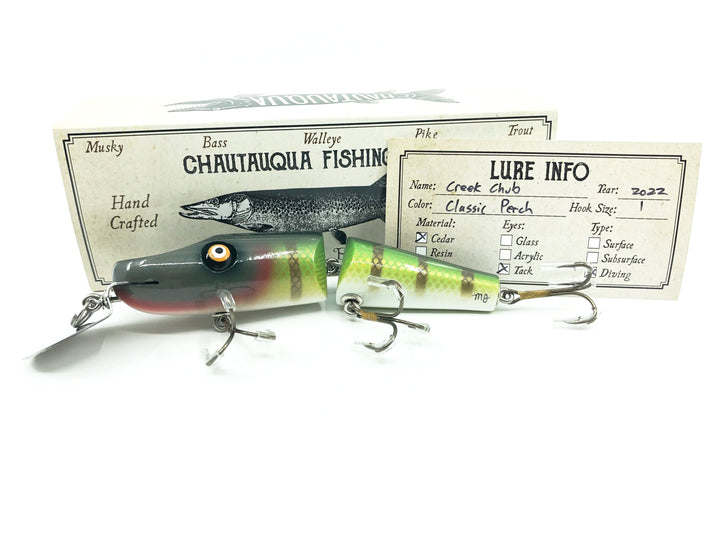 Chautauqua Jointed Creek Chub Lure in Classic Perch Color