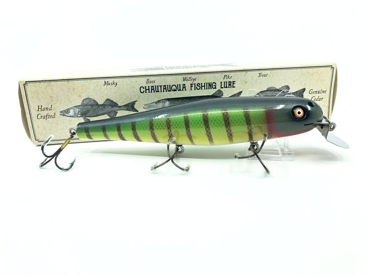 Solid Body Chautauqua 8" Minnow Musky Lure Classic Perch Color