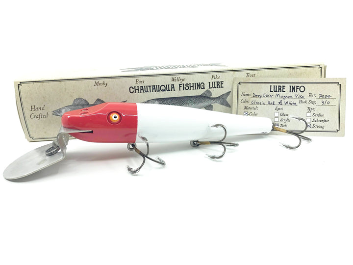 Chautauqua Deep Diver Magnum Piko Classic Red & White Color