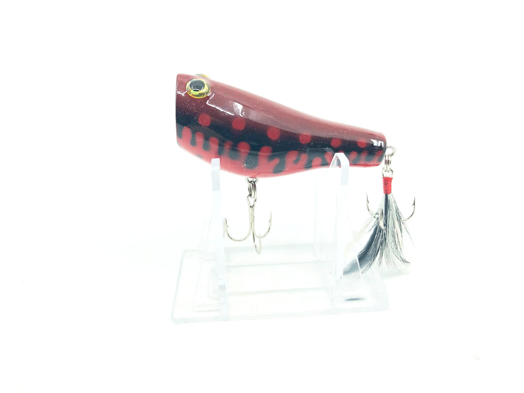 Tiemco Bass Mania Tank 60 Wooden Pop Chugger Bait Color 6 Red Ninja