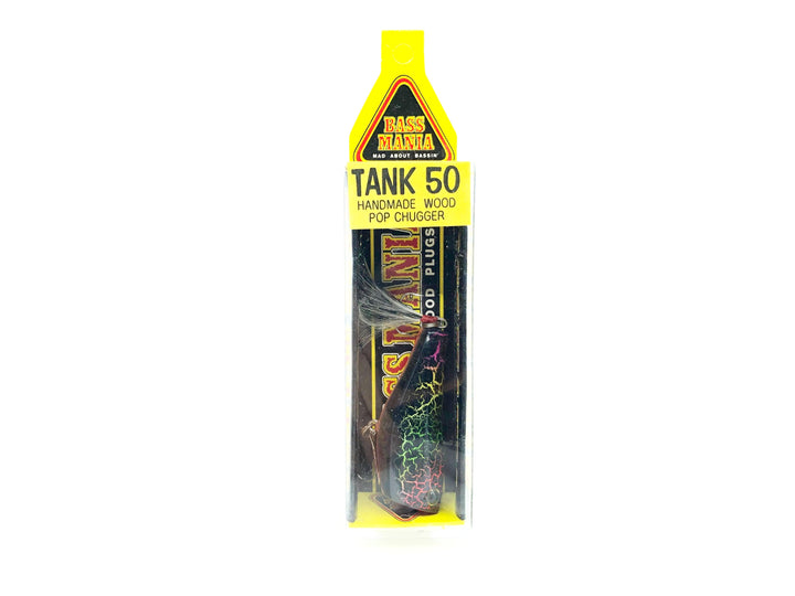 Tiemco Bass Mania Tank 50 Wooden Pop Chugger Bait Color 8 Rainbow Crackle