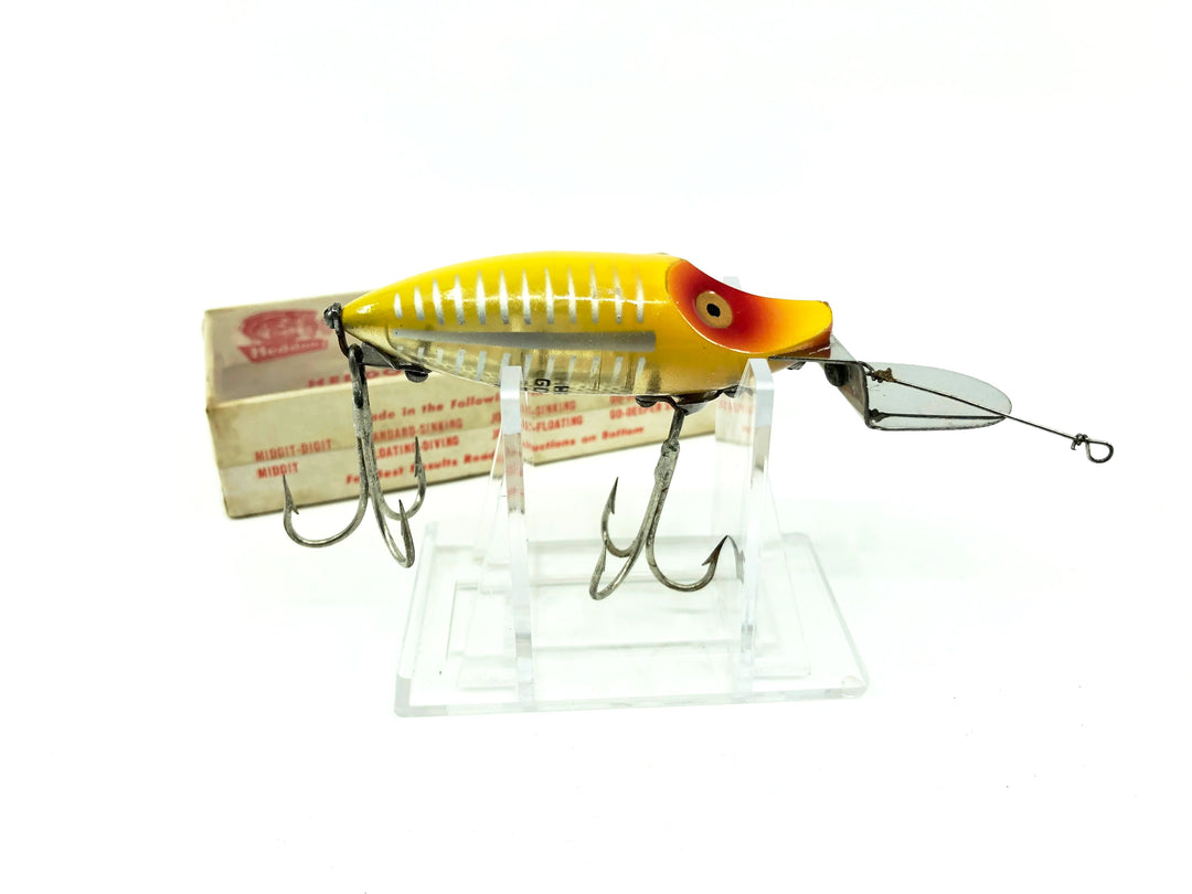 Heddon Standard Go Deeper River Runt D-9110-XRY Yellow Shore Minnow Color with Clear Top Box