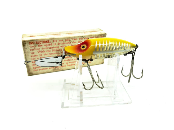 Heddon Standard Go Deeper River Runt D-9110-XRY Yellow Shore Minnow Color with Clear Top Box