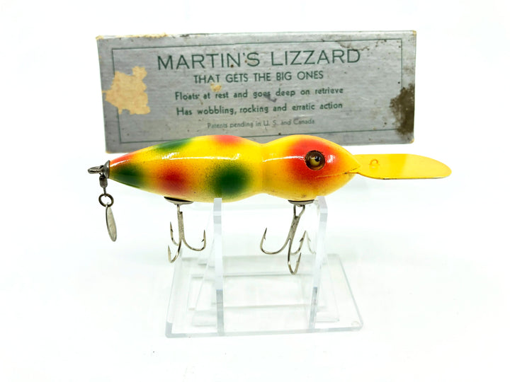 Martin's Lizard Yellow with Green and Red Spots, Red Eye Color 29 YR with Box