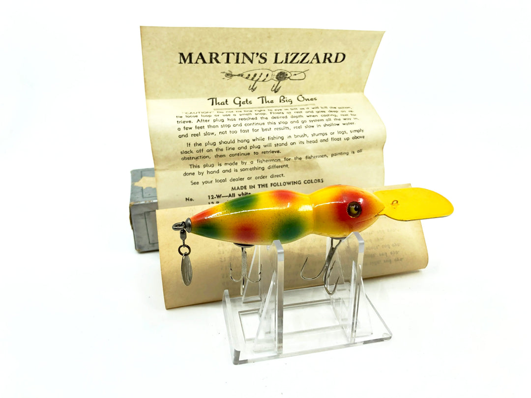 Martin's Lizard Yellow with Green and Red Spots, Red Eye Color 29 YR with Box