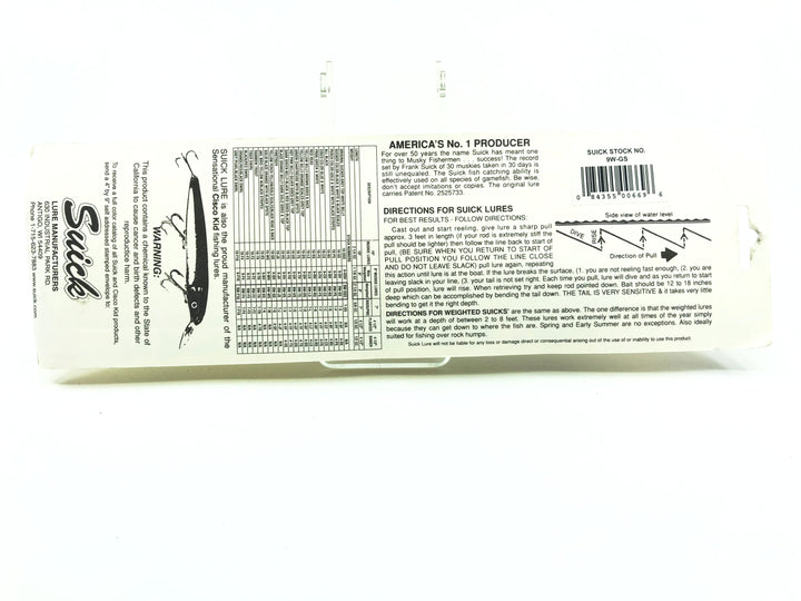 Suick 9" Weighted Thriller Nighthawk Color 9W-GS New on Card Old Stock