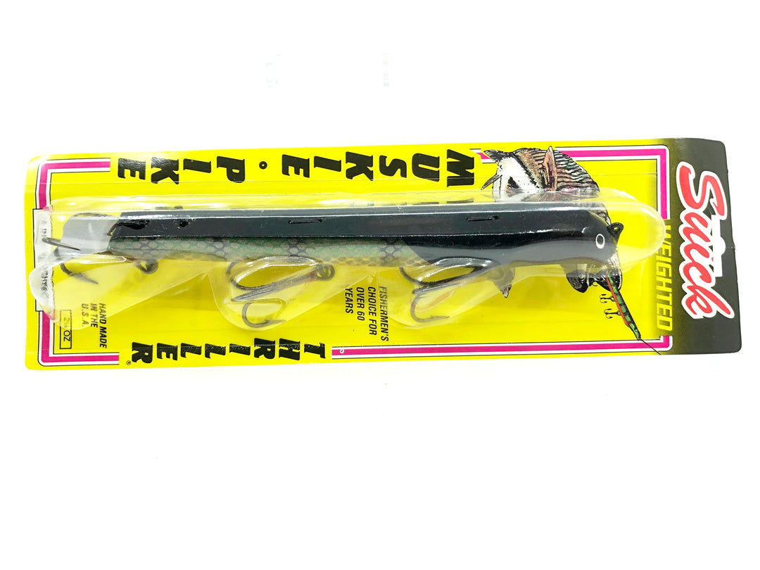 Suick 9" Weighted Thriller Yellow Perch Gold Scales Black Head & Top Color 9W-QS New on Card Old Stock
