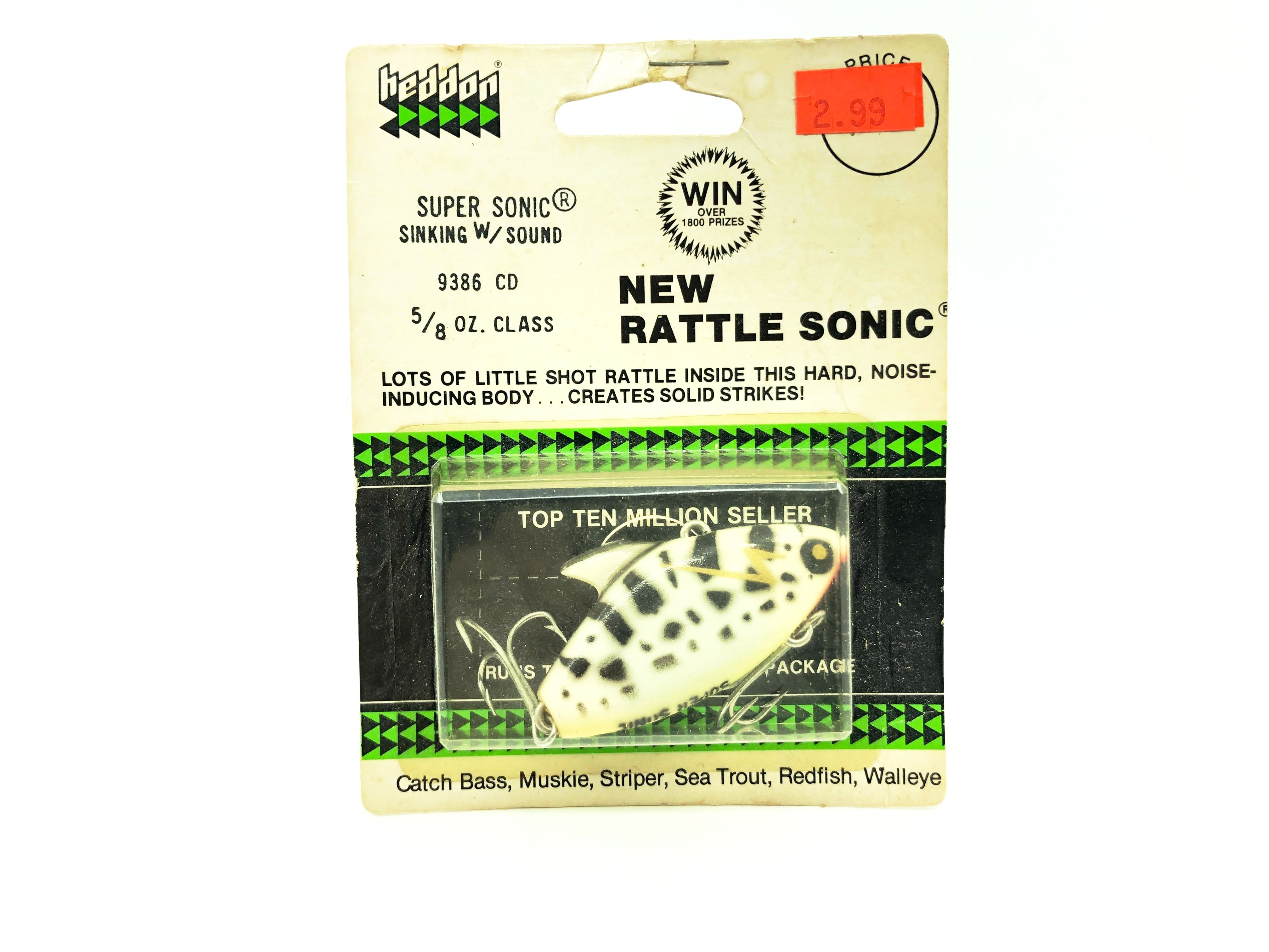 Heddon New Rattle Super Sonic 9386 CD Coach Dog Color on Card - Old St ...
