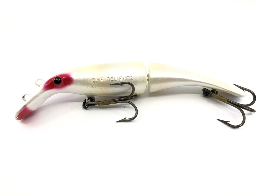 Drifter Tackle The Believer Jointed Lure Pearl with Red Eyes and Lip Color