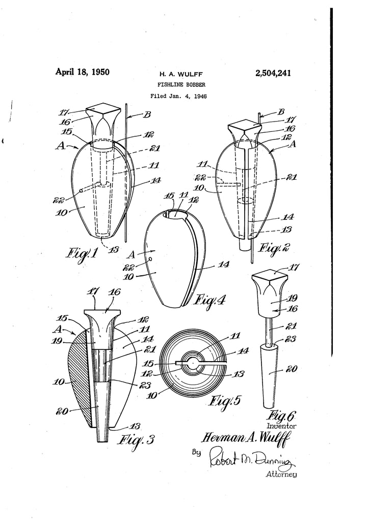 Vintage Wooden Push Peg Bobber Patent