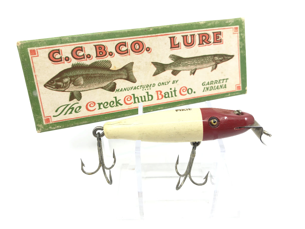 Creek Chub Midget Pikie Minnow 2202 White and Red Color with Box