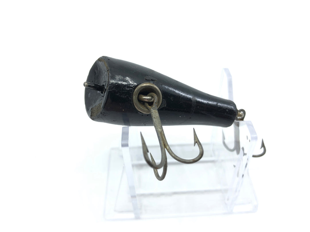 Creek Chub 5900 Midget Plunker in Black Color 5913 Wooden Lure Glass Eyes