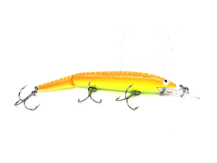 Rebel FTJ20SS Jointed Fastrac Minnow Color 142 Fluorescent Orange Chartreuse Belly & Stripes