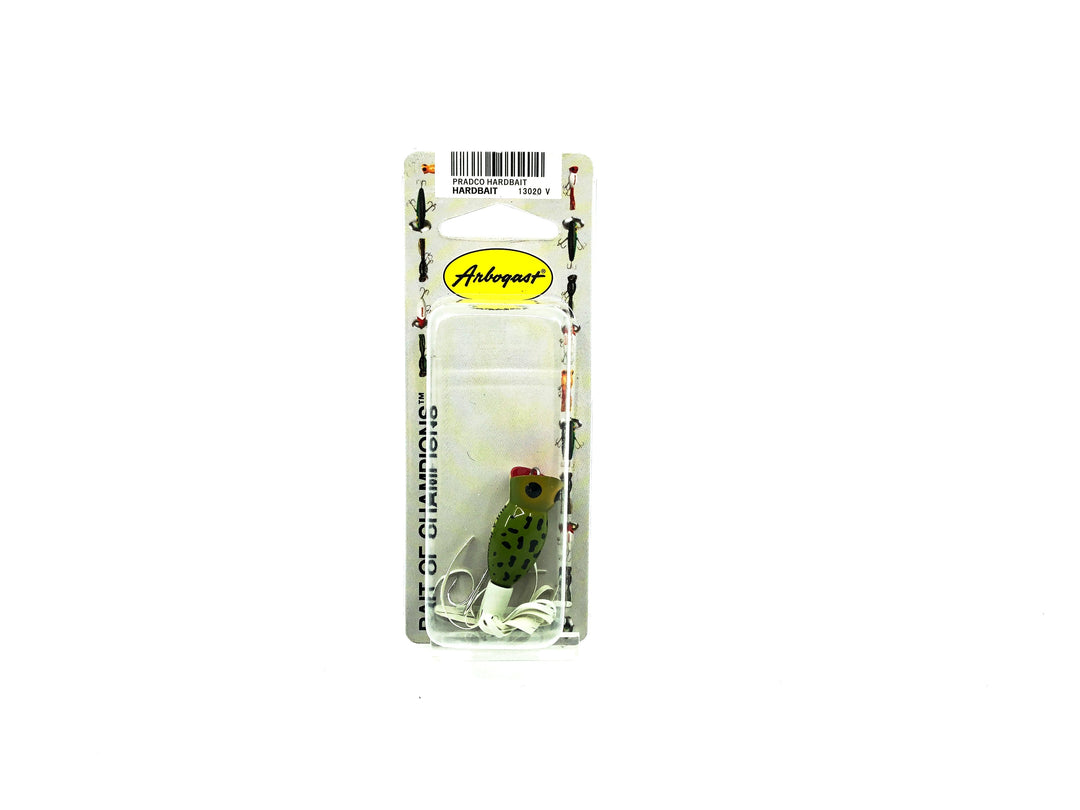 Arbogast Flyrod Hula Popper Frog Yellow Belly New on Card Old Stock