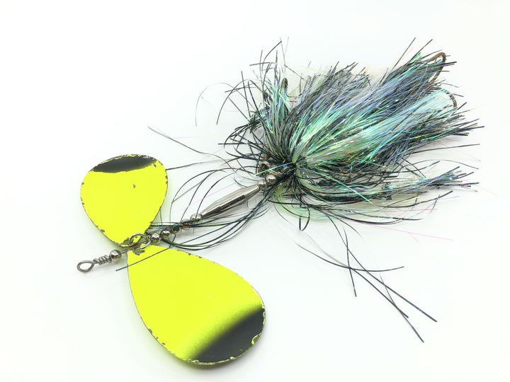 Musky Mayhem Tackle Junior Double Cowgirl Black Chartreuse Color