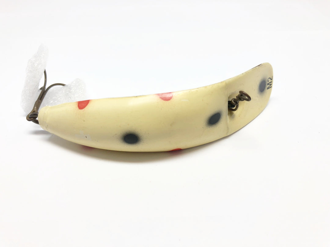 Helin M2 Musky Flatfish Bone White with Red and Black Spots Color