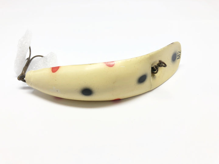 Helin M2 Musky Flatfish Bone White with Red and Black Spots Color