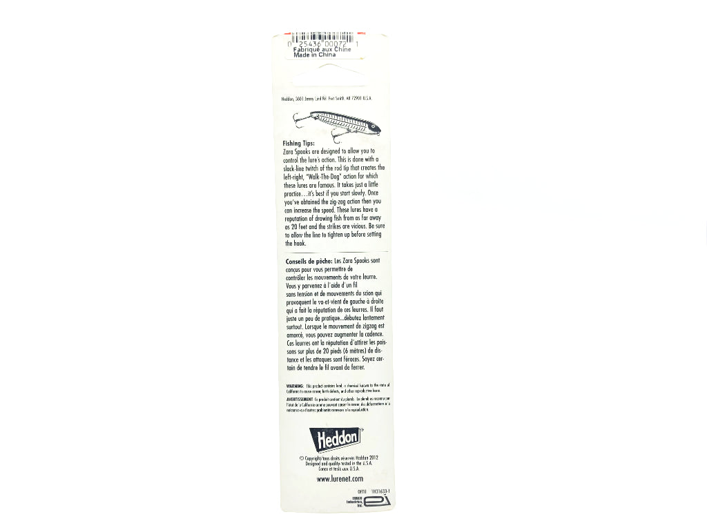 Heddon Original Zara Spook NF Leopard Frog Color New on Card