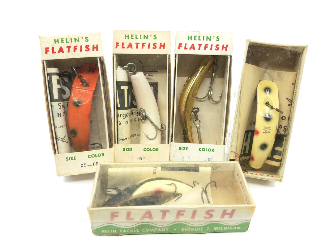 Vintage Helin Flatfish Lot of 5 New in Box Old Stock Lot 2