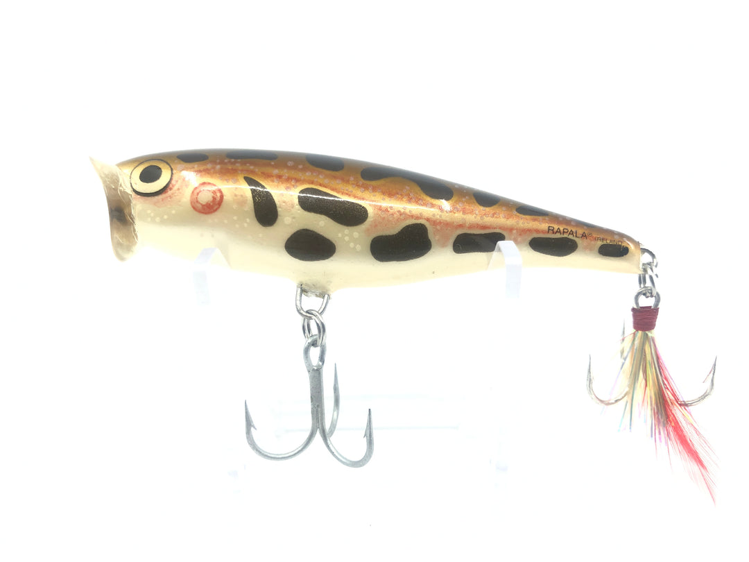 Rapala Skitter Pop Brown with Black Spots and Buck Tail